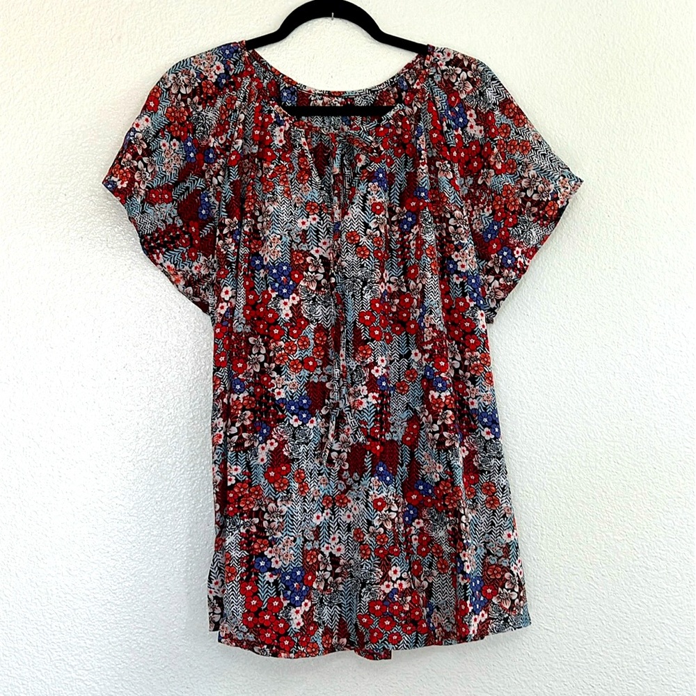 Floral print blouse, size 2X